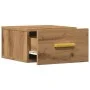 Wall-mounted bedside table in artisan oak color, 35x35x20 cm. by , Nightstands - Ref: Foro24-857065, Price: 32,95 €, Discount: %