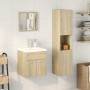 Set de muebles de baño 3 pzas madera contrachapada roble Sonoma