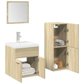 4-teiliges Badezimmermöbelset aus Eichenholz-Sonoma-Sperrholz. von , Badezimmermöbel - Ref: Foro24-3325007, Preis: 159,02 €, ...