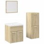Juego de muebles de baño 4 pzas contrachapada roble Sonoma de , Muebles de baño - Ref: Foro24-3325007, Precio: 160,22 €, Desc...