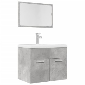 Set muebles de baño 2 piezas madera contrachapada gris hormigón de , Muebles de baño - Ref: Foro24-856373, Precio: 68,87 €, D...