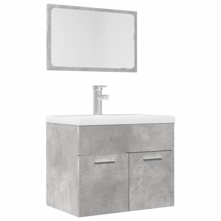 Badezimmermöbel-Set, 2-teilig, aus grauem Beton-Sperrholz. von , Badezimmermöbel - Ref: Foro24-856373, Preis: 68,87 €, Rabatt: %
