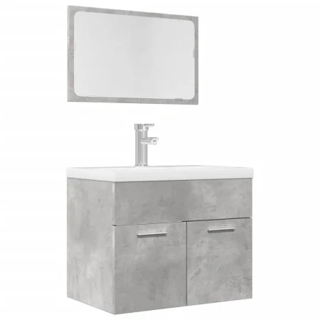 Set muebles de baño 2 piezas madera contrachapada gris hormigón de , Muebles de baño - Ref: Foro24-856373, Precio: 66,56 €, D...
