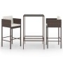 3-piece garden bar set and brown synthetic rattan cushions by vidaXL, Garden sets - Ref: Foro24-3094786, Price: 244,75 €, Dis...