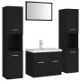 Badezimmerschrank-Set aus schwarzer Holzwerkstoffplatte von , Badezimmermöbel - Ref: Foro24-3071496, Preis: 317,88 €, Rabatt: %