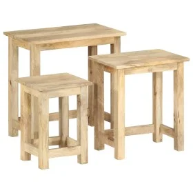 Stackable tables, set of 3, made of solid mango wood. by , Side tables - Ref: Foro24-287489, Price: 155,00 €, Discount: %