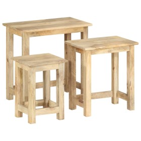 Stapelbare Tische, 3 Stück Massivholz aus Mangoholz von , Seitentische - Ref: Foro24-287489, Preis: 158,23 €, Rabatt: %