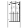 Black coated steel spear point fence gate 103x225cm by , garden gates - Ref: Foro24-151093, Price: 267,92 €, Discount: %