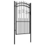 Black coated steel spear point fence gate 103x225cm by , garden gates - Ref: Foro24-151093, Price: 267,92 €, Discount: %