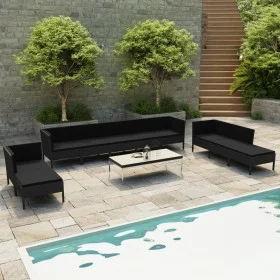 Gartenmöbel-Set 10 Stück schwarze synthetische Rattankissen von vidaXL, Gartensets - Ref: Foro24-3056975, Preis: 763,12 €, Ra...