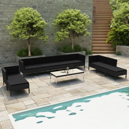 Gartenmöbel-Set 10 Stück schwarze synthetische Rattankissen von vidaXL, Gartensets - Ref: Foro24-3056975, Preis: 771,01 €, Ra...