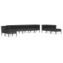 Gartenmöbel-Set 10 Stück schwarze synthetische Rattankissen von vidaXL, Gartensets - Ref: Foro24-3056975, Preis: 771,01 €, Ra...