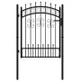 Black coated steel spear point fence gate 103x175cm by , garden gates - Ref: Foro24-151091, Price: 159,49 €, Discount: %