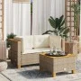 Sofás de esquina jardín con cojines 2 uds ratán sintético beige de , Sofás de exterior - Ref: Foro24-365916, Precio: 173,59 €...