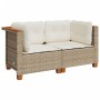 Corner garden sofas with 2 synthetic rattan beige cushions by , Outdoor sofas - Ref: Foro24-365916, Price: 165,73 €, Discount: %