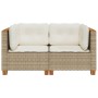 Corner garden sofas with 2 synthetic rattan beige cushions by , Outdoor sofas - Ref: Foro24-365916, Price: 165,73 €, Discount: %
