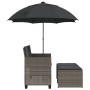 Sofá jardín 2 plazas con sombrilla y taburetes ratán PE gris by , Outdoor sofas - Ref: Foro24-365885, Price: 250,91 €, Discou...