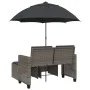 Sofá jardín 2 plazas con sombrilla y taburetes ratán PE gris by , Outdoor sofas - Ref: Foro24-365885, Price: 246,05 €, Discou...