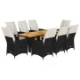 Set de comedor de jardín 9 pzas y cojines ratán sintético negro von , Gartensets - Ref: Foro24-3276862, Preis: 1,00 €, Rabatt: %