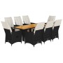 Set de comedor de jardín 9 pzas y cojines ratán sintético negro by , Garden sets - Ref: Foro24-3276862, Price: 1,00 €, Discou...