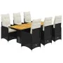 Set de mesa y sillas de jardín 7 pzas y cojines ratán PE negro by , Garden sets - Ref: Foro24-3276984, Price: 952,28 €, Disco...