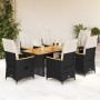 Set de mesa y sillas de jardín 7 pzas y cojines ratán PE negro von , Gartensets - Ref: Foro24-3276965, Preis: 885,41 €, Rabat...