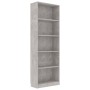 5-tier concrete gray plywood shelf 60x24x175cm by vidaXL, Bookcases and shelves - Ref: Foro24-800886, Price: 81,76 €, Discoun...