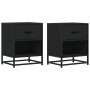 Mesitas de noche 2 uds madera ingeniería negro 40x31x50 cm by , Nightstands - Ref: Foro24-848685, Price: 85,28 €, Discount: %