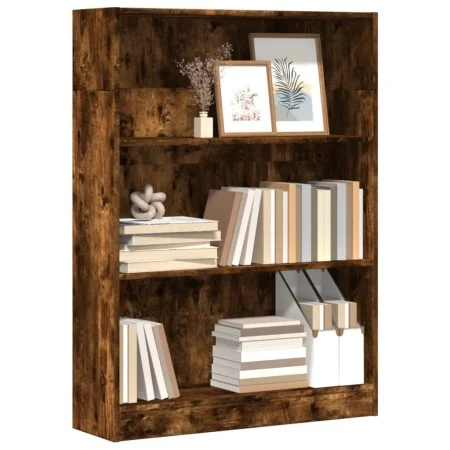 Estantería madera de ingeniería roble ahumado 80x24x109 cm de , Librerías y estanterías - Ref: Foro24-857839, Precio: 58,60 €...