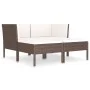 4-piece garden furniture set and brown synthetic rattan cushions by vidaXL, Garden sets - Ref: Foro24-3056965, Price: 297,19 ...