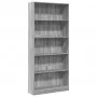 Estantería de madera de ingeniería gris Sonoma 80x24x176 cm de , Librerías y estanterías - Ref: Foro24-857858, Precio: 73,89 ...