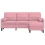 Sofá de 3 plazas con taburete de terciopelo rosa180 cm by , Sofas - Ref: Foro24-3278270, Price: 364,90 €, Discount: %