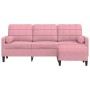 Sofá de 3 plazas con taburete de terciopelo rosa180 cm by , Sofas - Ref: Foro24-3278270, Price: 372,14 €, Discount: %