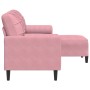 Sofá de 3 plazas con taburete de terciopelo rosa180 cm by , Sofas - Ref: Foro24-3278270, Price: 372,14 €, Discount: %
