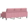 Sofá de 3 plazas con taburete de terciopelo rosa180 cm by , Sofas - Ref: Foro24-3278270, Price: 364,90 €, Discount: %