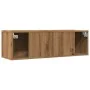 Muebles para TV de pared 2 uds roble artesanal 100x30x30 cm by , TV Furniture - Ref: Foro24-857018, Price: 88,38 €, Discount: %