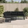 Sofá de jardín forma de L con cojines reposapiés ratán PE negro by , Outdoor sofas - Ref: Foro24-365893, Price: 342,05 €, Dis...