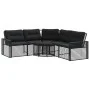 Sofá de jardín forma de L con cojines reposapiés ratán PE negro by , Outdoor sofas - Ref: Foro24-365893, Price: 342,05 €, Dis...
