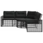 Sofá de jardín forma de L con cojines reposapiés ratán PE negro by , Outdoor sofas - Ref: Foro24-365893, Price: 342,05 €, Dis...