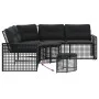Sofá de jardín forma de L con cojines reposapiés ratán PE negro by , Outdoor sofas - Ref: Foro24-365893, Price: 342,05 €, Dis...