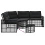 Sofá de jardín forma de L con cojines reposapiés ratán PE negro von , Outdoor-Sofas - Ref: Foro24-365893, Preis: 348,73 €, Ra...