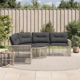 Sofá de jardín forma L cojines y taburete ratán PE gris claro von , Outdoor-Sofas - Ref: Foro24-365898, Preis: 358,10 €, Raba...