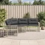 Sofá de jardín forma L cojines y taburete ratán PE gris claro by , Outdoor sofas - Ref: Foro24-365898, Price: 351,26 €, Disco...