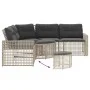 Sofá de jardín forma L cojines y taburete ratán PE gris claro by , Outdoor sofas - Ref: Foro24-365898, Price: 351,26 €, Disco...