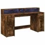 Escritorio con LED madera ingeniería roble ahumado 160x55x91 cm von , Schreibtische - Ref: Foro24-3309433, Preis: 194,57 €, R...