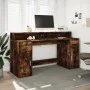 Escritorio con LED madera ingeniería roble ahumado 160x55x91 cm von , Schreibtische - Ref: Foro24-3309433, Preis: 194,57 €, R...