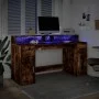 Escritorio con LED madera ingeniería roble ahumado 160x55x91 cm von , Schreibtische - Ref: Foro24-3309433, Preis: 194,57 €, R...