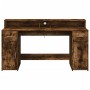 Escritorio con LED madera ingeniería roble ahumado 160x55x91 cm by , Desks - Ref: Foro24-3309433, Price: 197,82 €, Discount: %