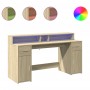 Escritorio con LED madera ingeniería roble Sonoma 160x55x91 cm von , Schreibtische - Ref: Foro24-3309431, Preis: 189,57 €, Ra...