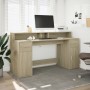 Escritorio con LED madera ingeniería roble Sonoma 160x55x91 cm von , Schreibtische - Ref: Foro24-3309431, Preis: 189,57 €, Ra...